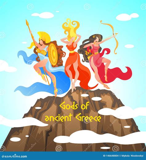 greek mythology  written gods  ancient greece stock vector