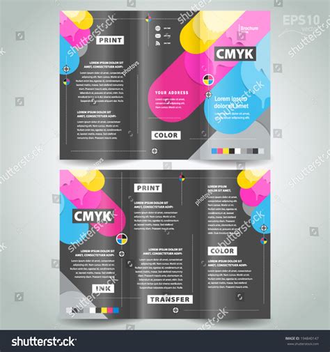 Brochure Design Template Cmyk Polygraphy Stock Vector (Royalty Free ...