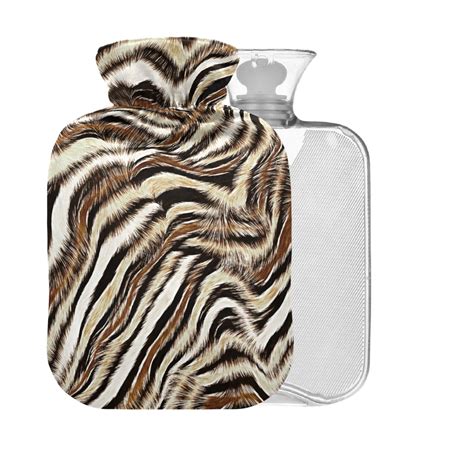 Heat Bottle With Cover Leopard Zebra Patterns Bpa Free L Large Hot Water Bag For Pain