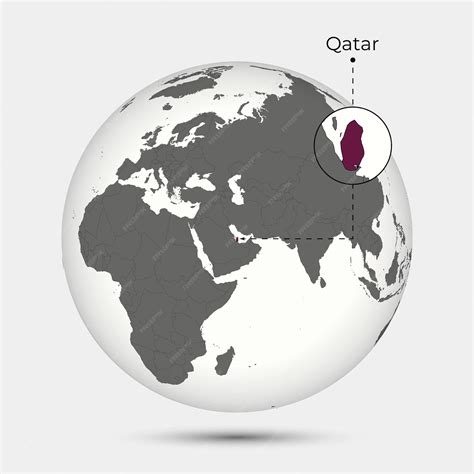 premium vector map  qatar  position   globe