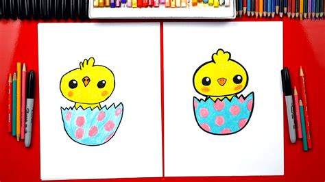 how to draw an easter chick