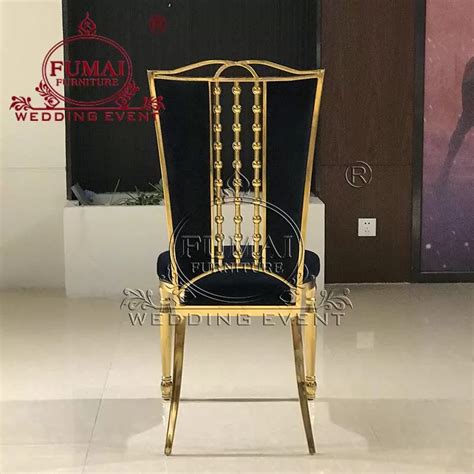 Luxury Wedding Stackable Dining Chair In Black Fumai