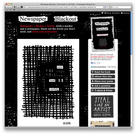 Newspaper Blackout, a book by Austin Kleon | Newspaper + Marker ...