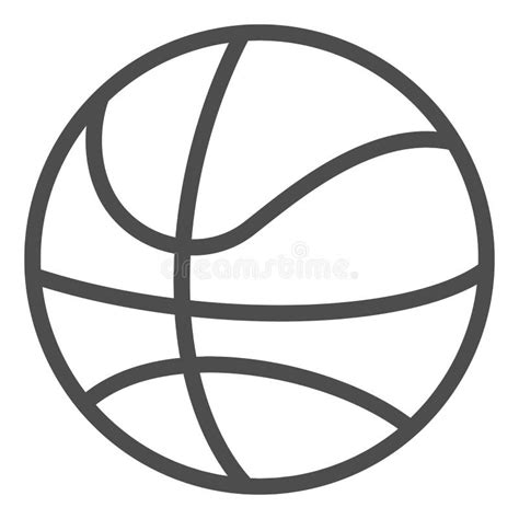 Linha ícone Da Bola Do Basquetebol Ilustração Do Vetor Do Equipamento