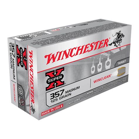 Winchester Super X 357 Magnum 125gr Wc Handgun Ammo 50 Rounds For