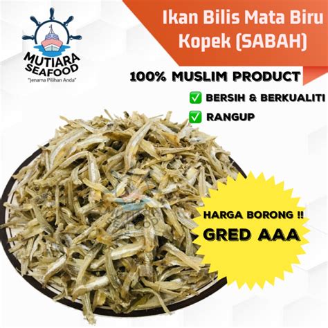 Ikan Bilis Kopek Murah Mata Biru Sabah 500g Shopee Malaysia