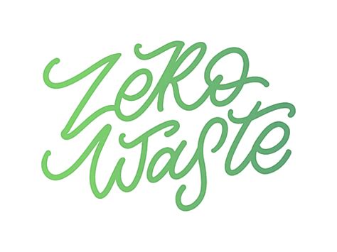 Concept Zero Waste Handwritten Text Title Sign Ecological Vector