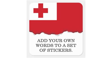 Tonga Flag Square Sticker Zazzle