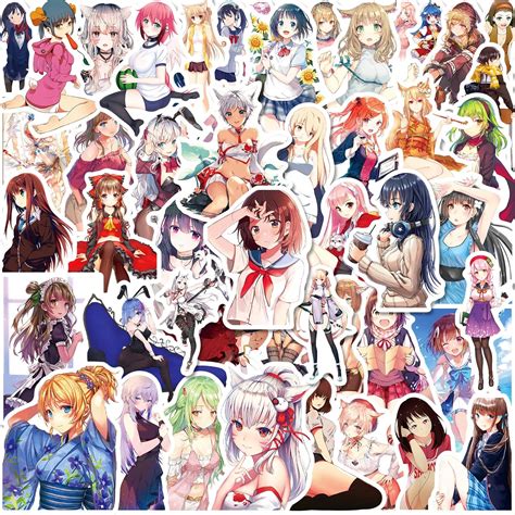 Amazon 100Pcs Anime Girl Stickers For Water Bottles Waterproof Kawaii Hot Girl Stickers For