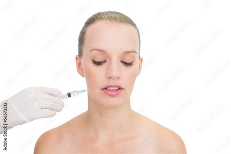 Stressed Pretty Blonde Model Receiving Botox Injection Stock Photo Adobe Stock