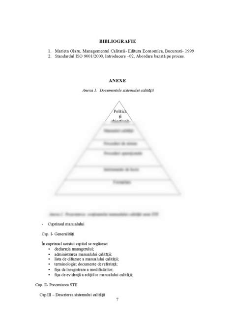 Proiect Structura Documentelor Din Sistemul De Management Al Calit Ii