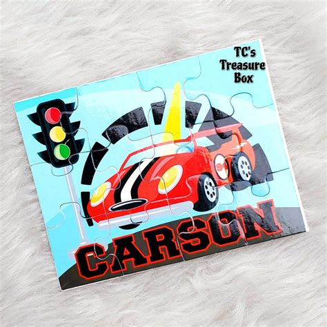 Race Car Puzzle Hot Wheels Puzzle Party Favor Personalized Puzzle Grand Prix Puzzle Racing