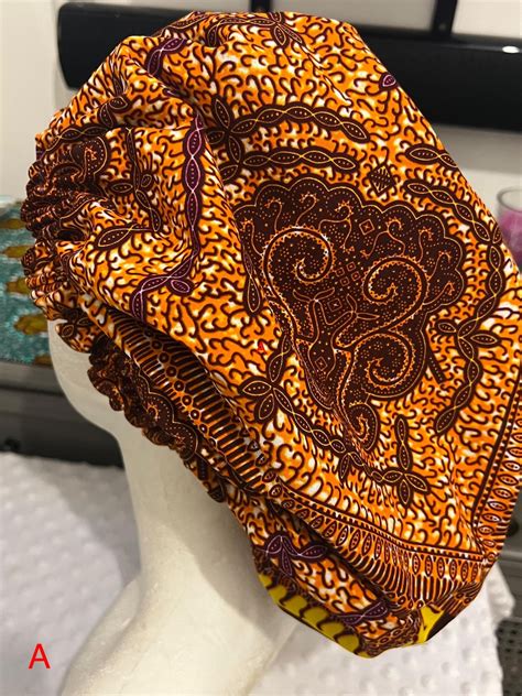 Ankaraafrican Print Satin Lined Bonnets Etsy