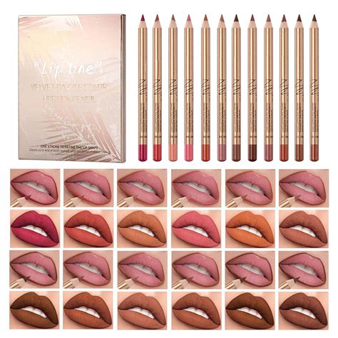 PCS Nude Lip Liner Gloss Set Lipstick Glosses Pencil Lip Liner Stain Liquid Lipstick Smooth