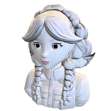 Stylized Female Character Bust Collection 3d Model Turbosquid 2309278