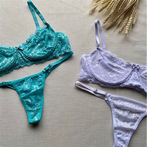 Conjunto Calcinha Fio Dental De Renda Suti De Renda Sem Bojo Aro Lingerie Shopee Brasil