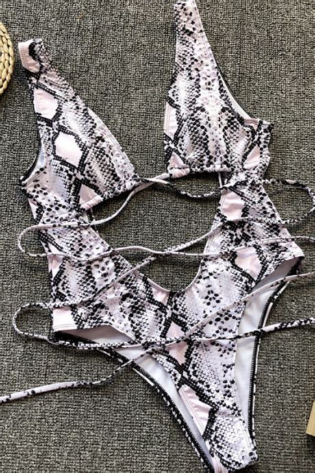 Fashion Sexy Open Back Bikini Small Chest Cover Belly Show Thin One Piece Spring Swimsuit On Luulla