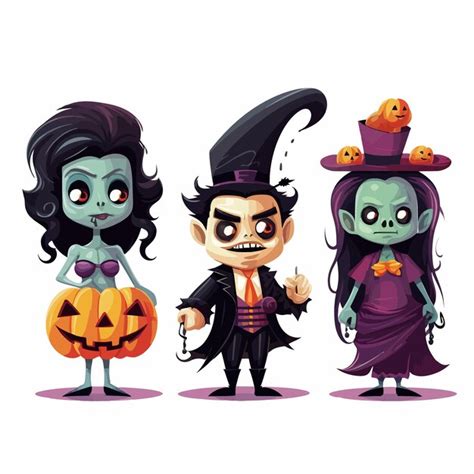 Premium Vector Halloween Characters Vector Cartoon Collection