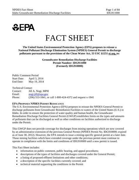 Pdf Groundwater Remediation Discharge Facilities Permit