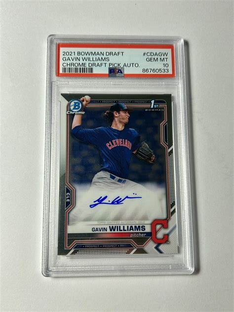 Gavin Williams Bowman Draft Cda Gw Chrome Dp Auto St Price