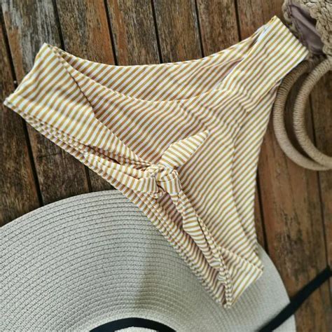 Free Shipping Women Sexy Bikini Set Vintage Striped Push Up High Waist Swimsuit Jkp