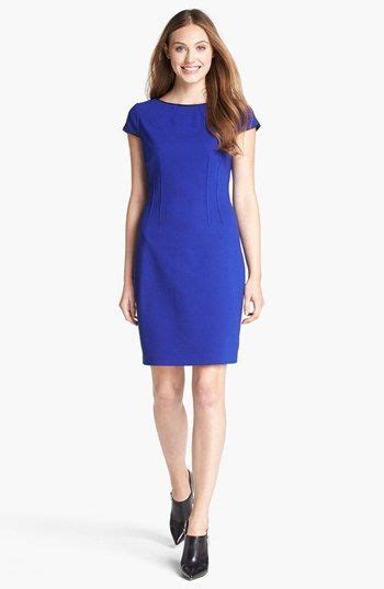 T Tahari Skyler Faux Leather Trim Seamed Sheath Dress Nordstrom