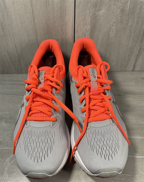 Asics Gt 1000 7 Womens Running Shoes Size 11 5 Gray Orange 1012a030 Flytefoam Ebay