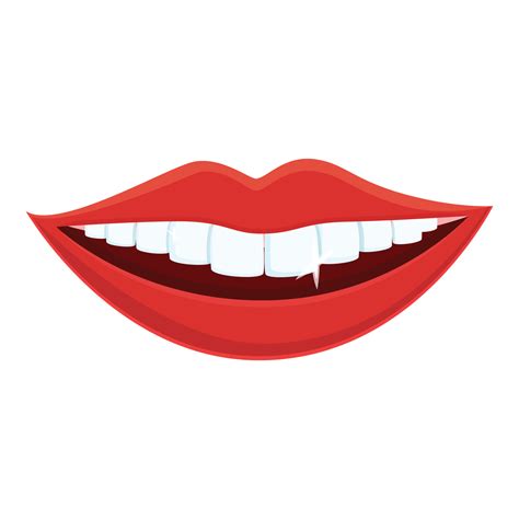 icono sonriente de dientes blancos estilo de dibujos animados