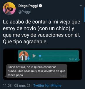 Diego Poggi contó a su padre que era gay y recibió una respuesta