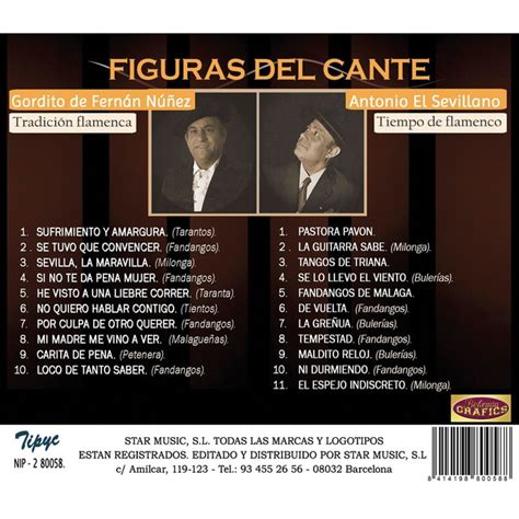 Figuras Del Cante Gordito De Fern N Nu Ez Y Antonio El Sevillano Cd