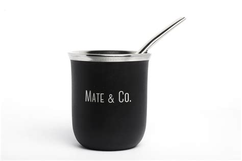 Mate Térmico de Acero Inoxidable Negro Bombilla Mate Co