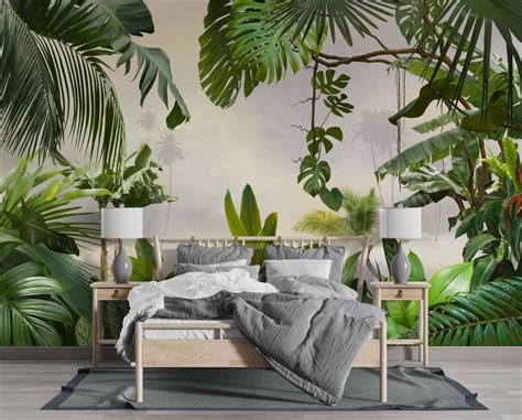 Peel And Stick Rainforest Wallpaper Tropical Forest Wall Mural Jungle