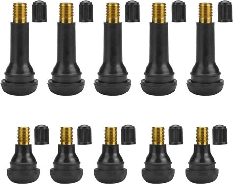 RMENOOR 10Pcs Car Tire Valve Stem TR412 TR414 Black Rubber Tire Tyre