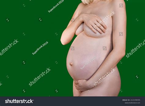 Pregnant Nude Woman Underwear Embrace Herselfe Stock Photo Shutterstock