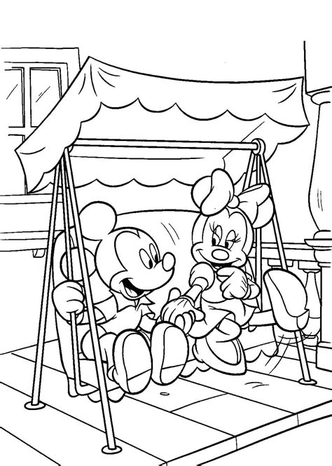 Mickey Dan Minnie Mouse Bermain Di Ayunan