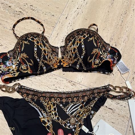 Camilla Swim Nwt Camilla Bikini A Night In The 9s Underwire Bra And Chain Detail Pant Poshmark