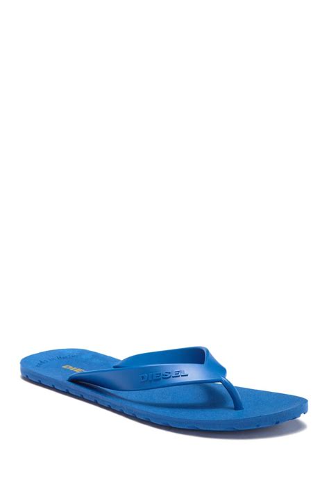 Diesel Plaja Splish Flip Flop In Blue Modesens