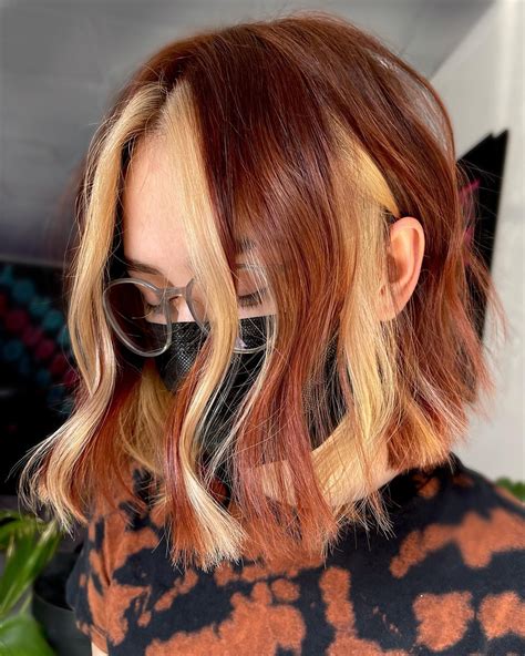 Trendy Money Piece Hair Ideas For Your Makeover Hair Adviser Red Blonde Hair Short