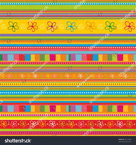 Strip Pattern. Vector Floral Background - 72319906 : Shutterstock