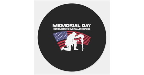 Memorial Day Remembering Our Fallen Heroes Us Flag Classic Round