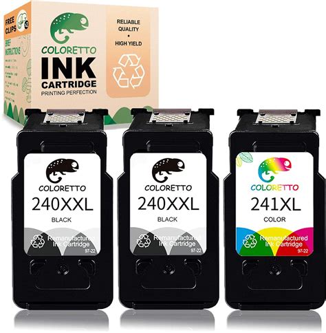 Coloretto Remanufactured Printer Ink Cartridge Replacement For Canon Pg 240xxl Cl