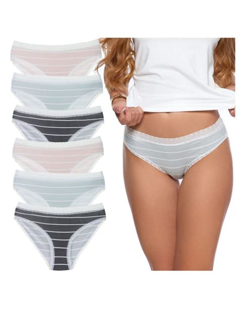 Majtki Damskie Figi Bikini Z Koronkowym Wyko Czeniem Pak Wielokolorowy Sklep Moraj