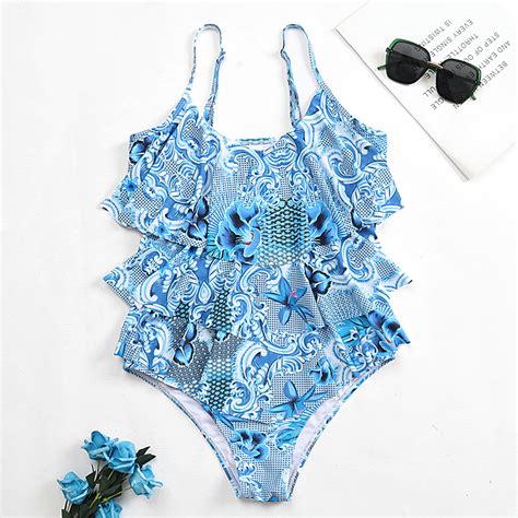 One Piece Cake Slim Fit Bikini Swimwear Bathsuit Blue Totem On Luulla