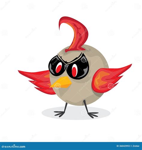 Vector Bad Bird Funny Bird Character Stock Vector Illustration Of