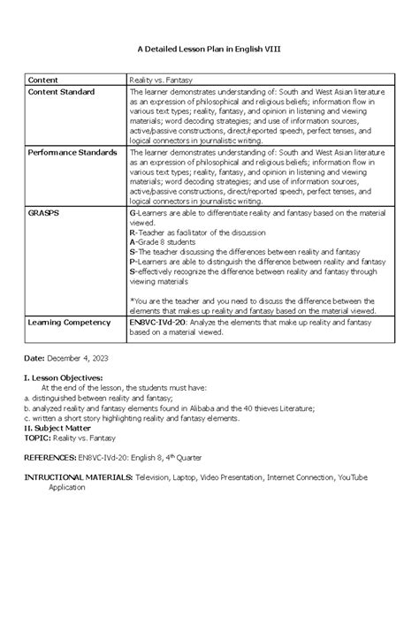 Lesson Plan Reality Vs Fantasy Using The Story Of Cinderella 4