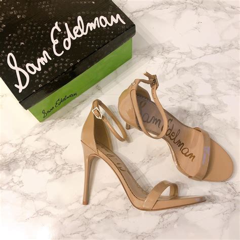 Nwt Sam Edelman Nude Patent Heels Brand New Never Depop