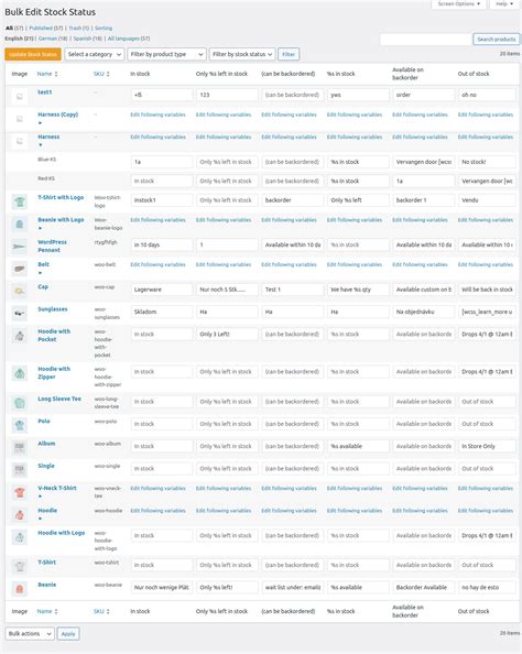 bulk edit status  variable products  woo custom stock status pro