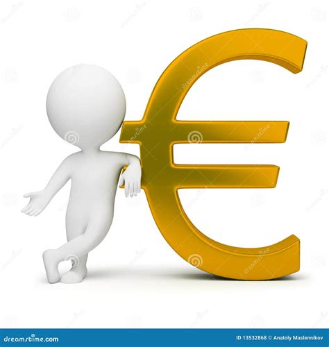 3d Kleine Mensen Euro Teken Stock Illustratie Illustration Of