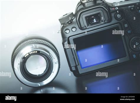 Back View Of A Professional Reflex Camera With Flip Lsd Screen And A