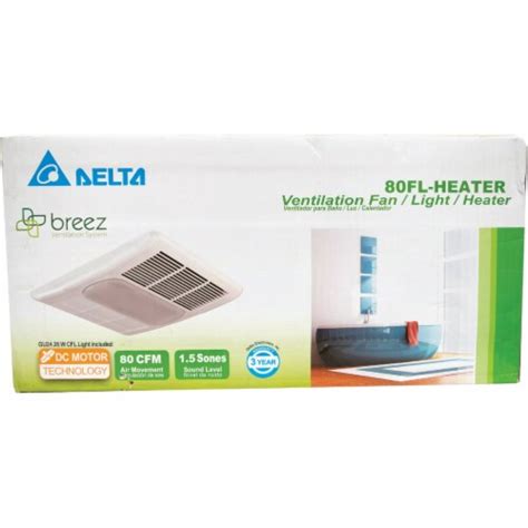 Delta BreezRadiance 80 CFM 1.5 Sones 120V Bath Exhaust Fan with Heater ...